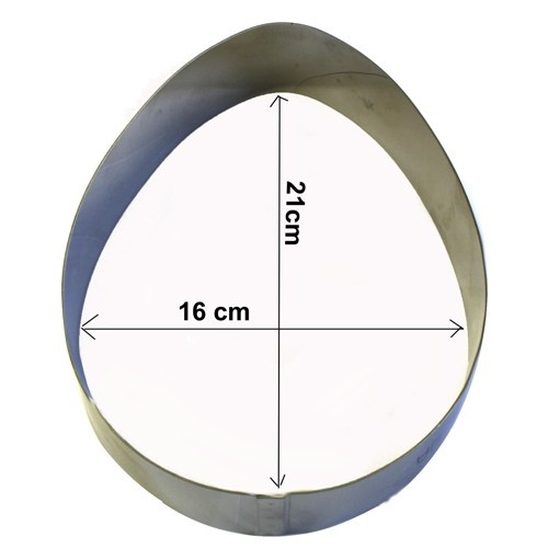 Taartring RVS Eivorm 21x16x5cm
