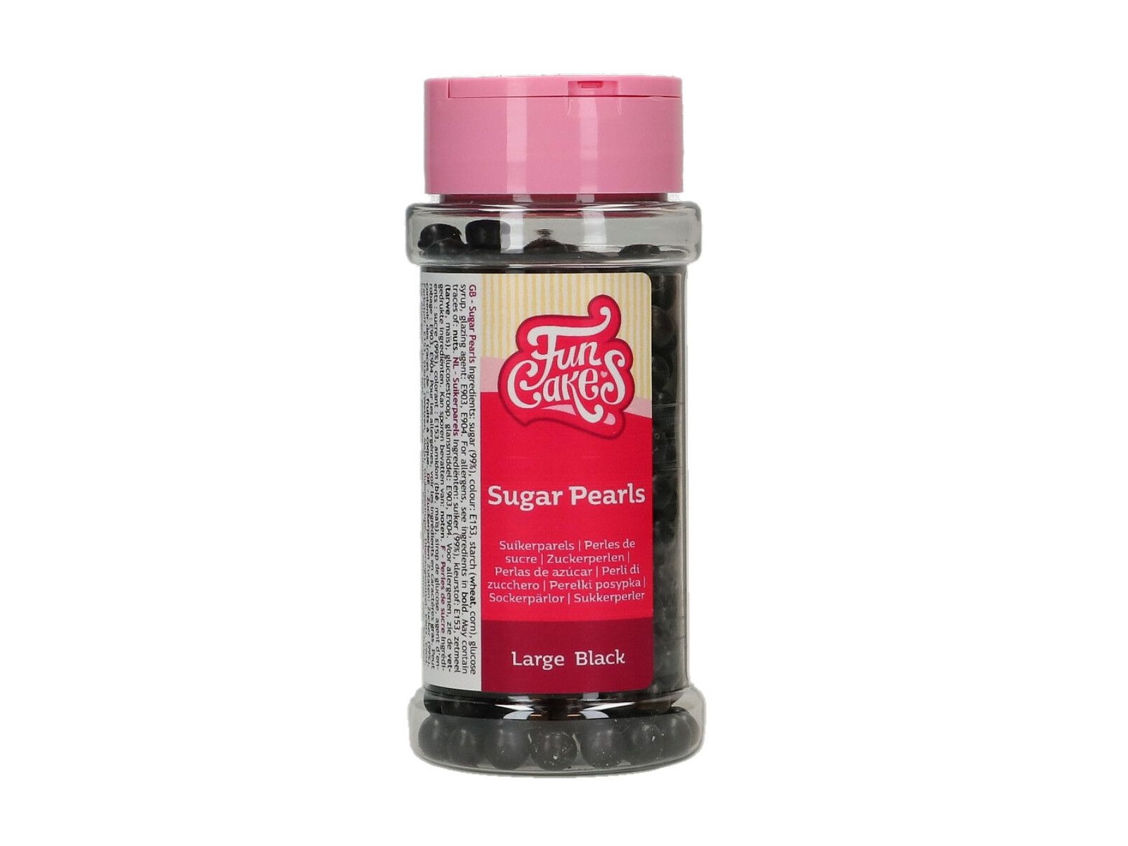 FunCakes Suikerparels Large Zwart 80 g - Afbeelding 1