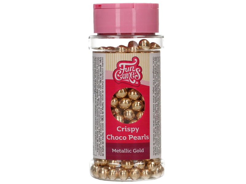 FunCakes Crispy Choco Pearls - Metallic Gold 60g - Afbeelding 1