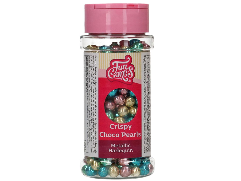 FunCakes Crispy Choco Pearls - Metallic Harlequin 60g - Afbeelding 1