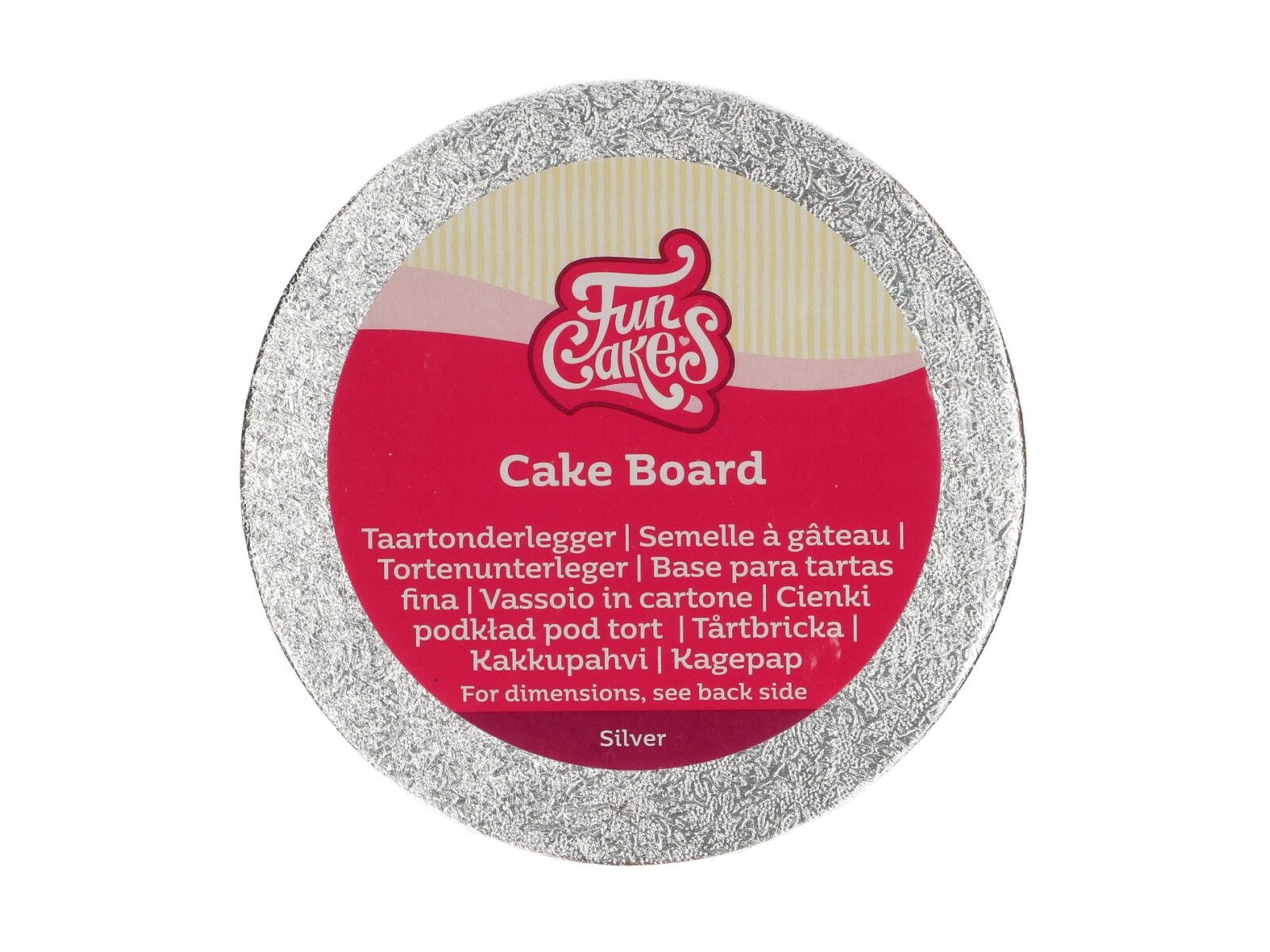 Cake Board Rond Zilver - 10 cm