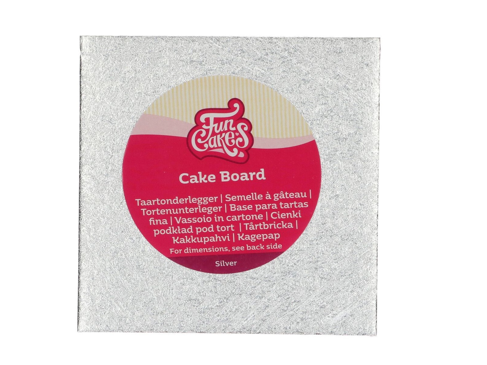 Cake Board Vierkant Zilver - 15 cm**