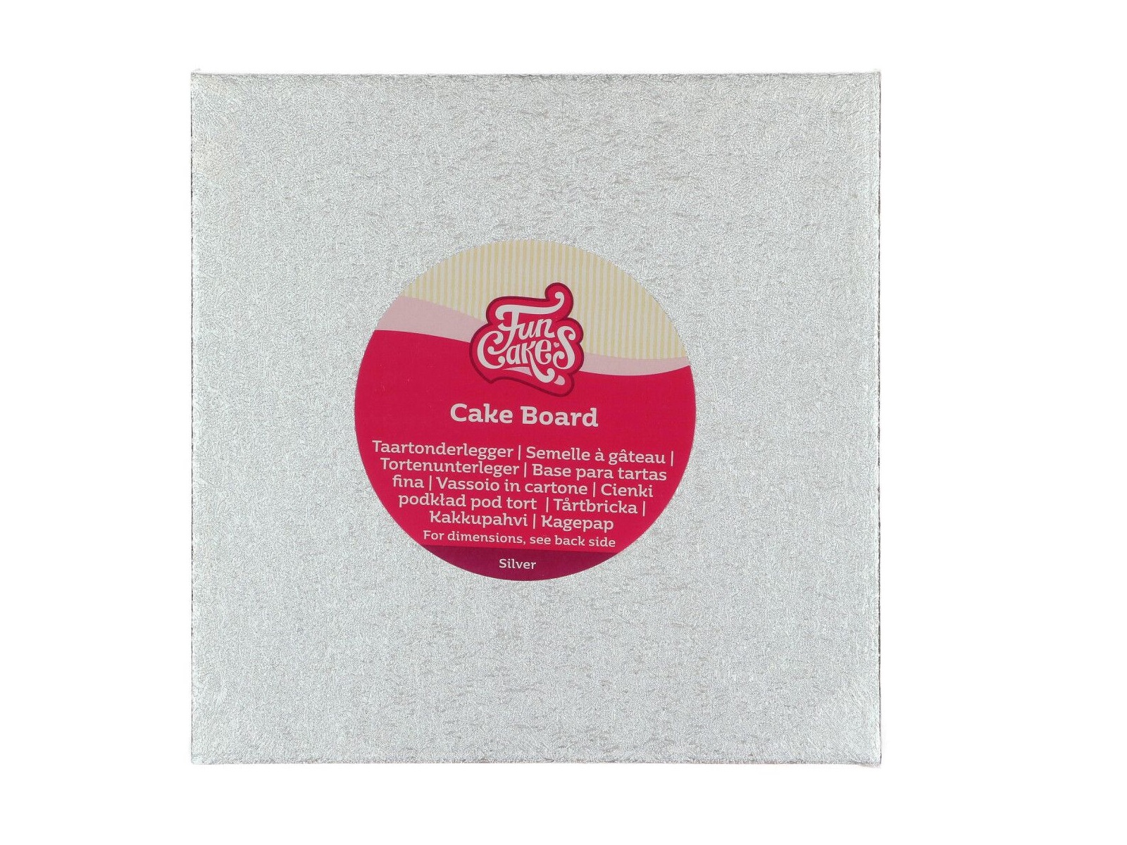 Cake Board Vierkant Zilver - 20 x 20 cm