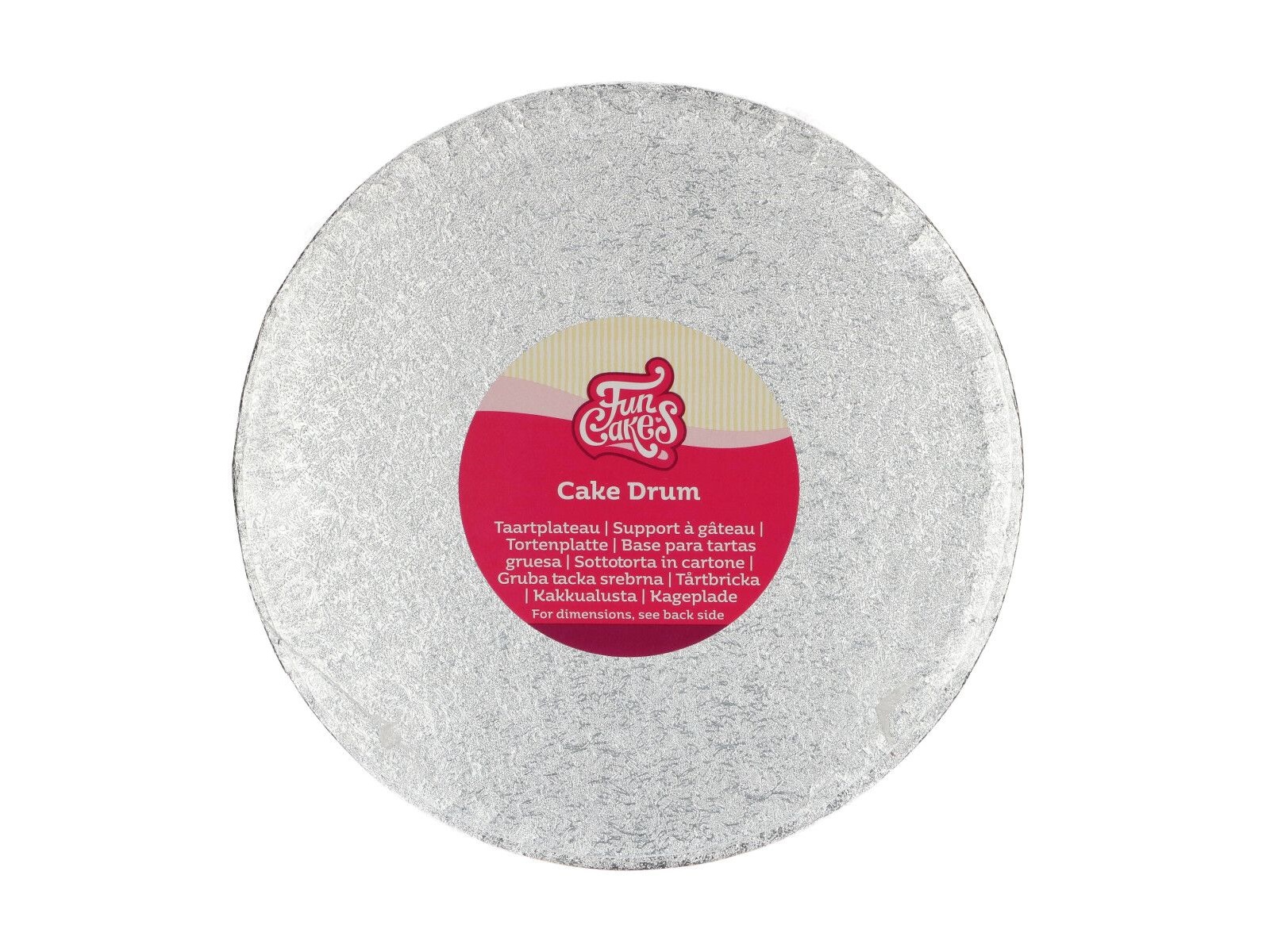 Cake Drum Rond Zilver - 22,5 cm 