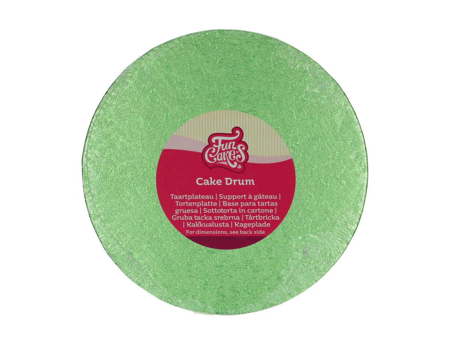 Cake Drum Rond Licht Groen - 20 cm 