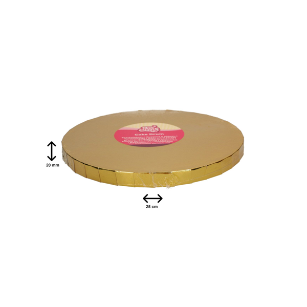 Cake Drum Rond Ø25 cm - Goud - 20mm - Afbeelding 1