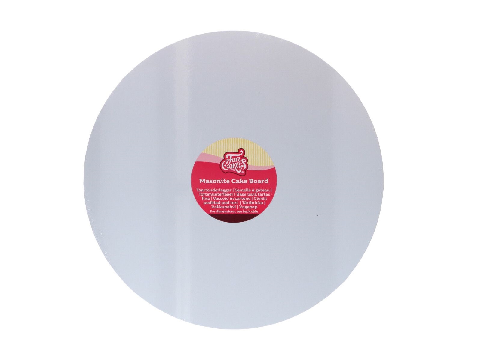Masonite Cake Board Rond Wit - 25 cm