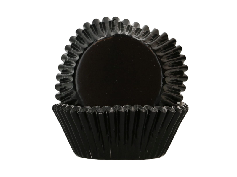 FunCakes Folie Baking Cups - Metallic Zwart pk/48 - Afbeelding 1