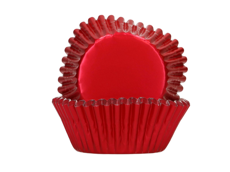 FunCakes Folie Baking Cups - Metallic Rood pk/48 - Afbeelding 1