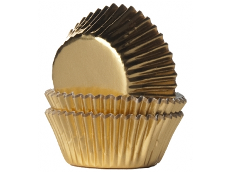 Cupcake cups Goud folie 51x38 mm