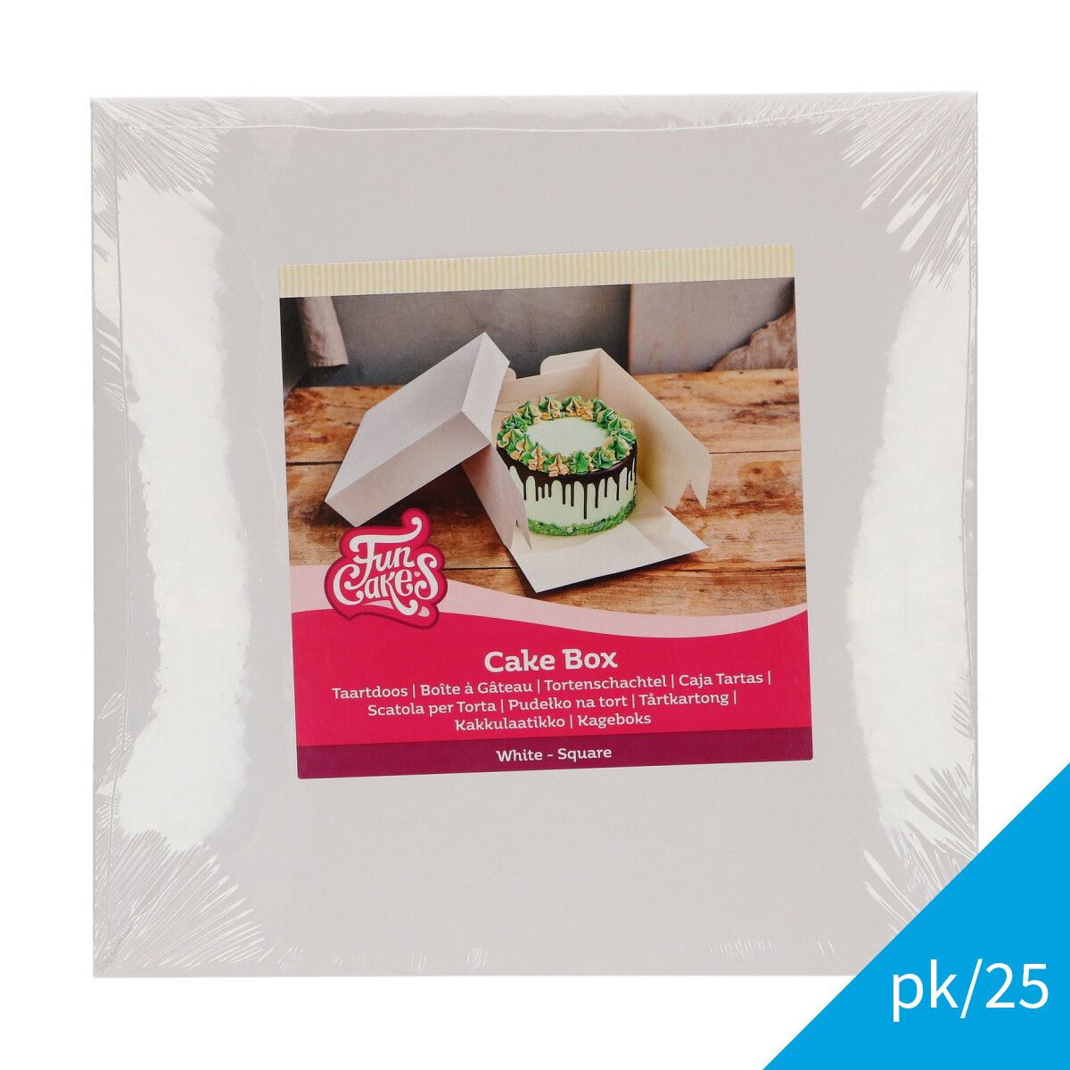 FunCakes Taartdoos Wit 33x33x15 cm pk/25