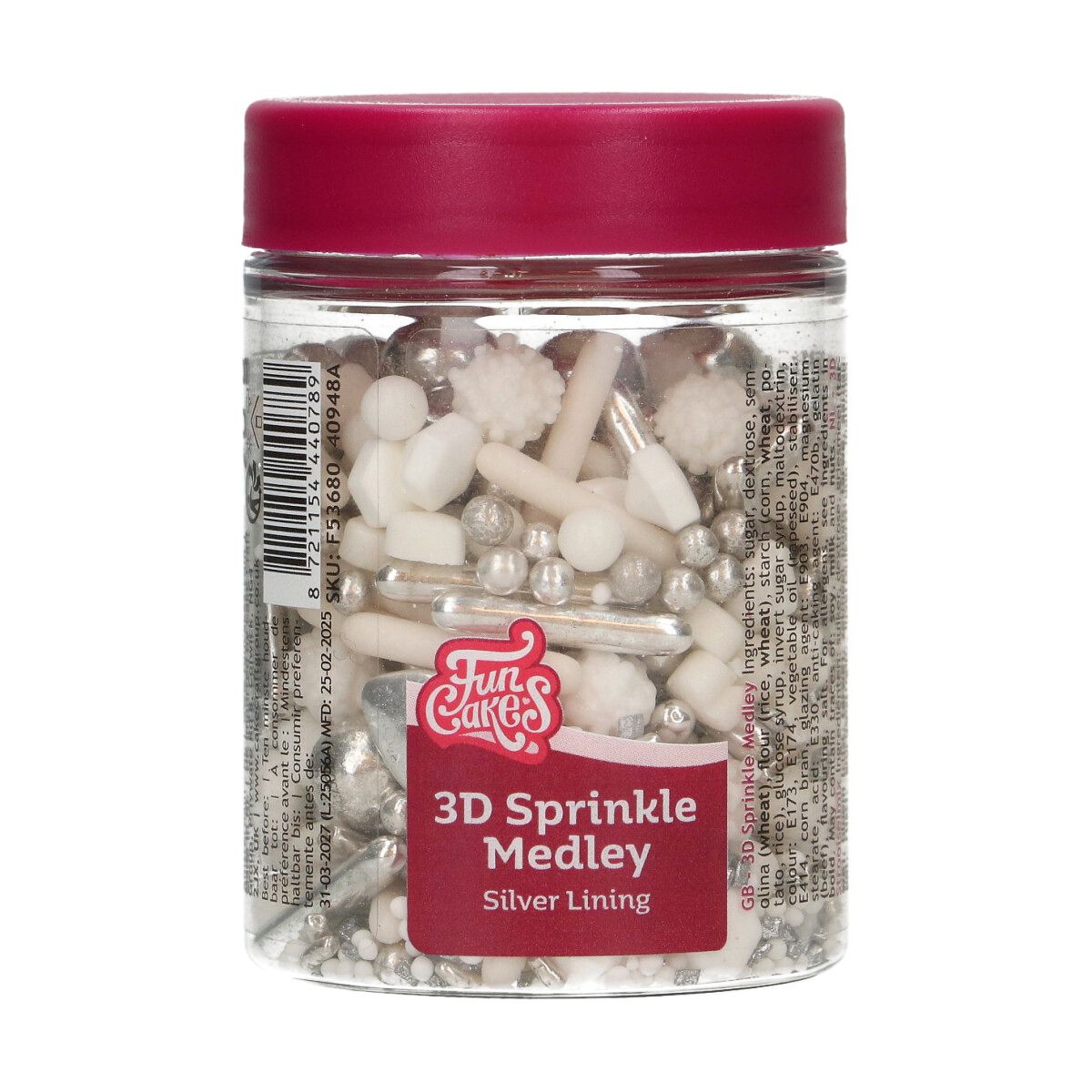 FunCakes 3D Sprinkle Medley Silver Lining 70g 