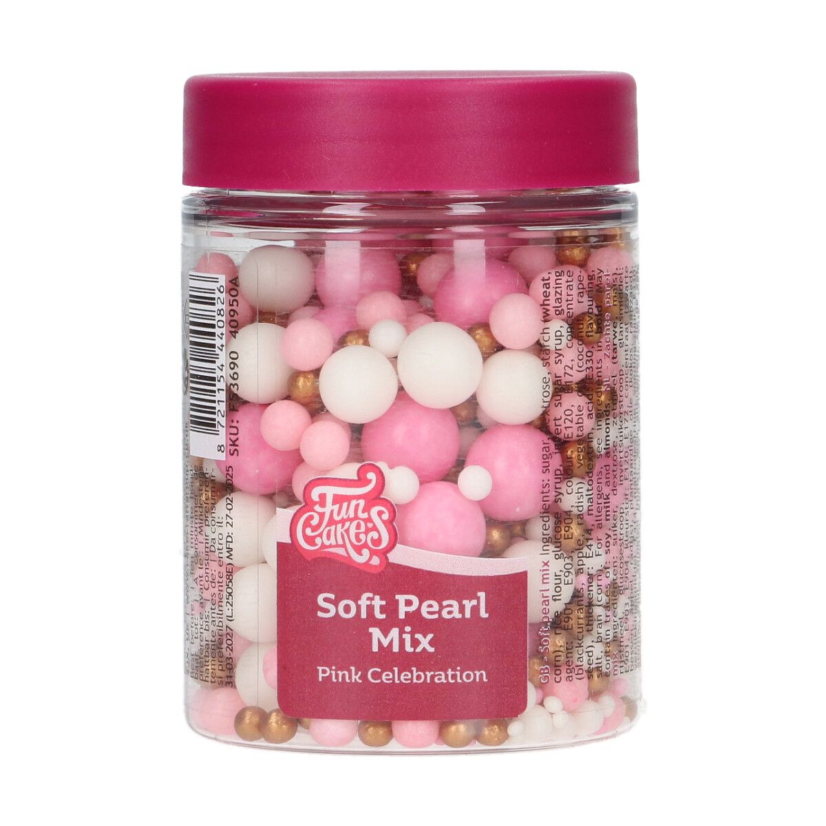 FunCakes Soft Pearls Mix Pink Celebration 80g - Afbeelding 1