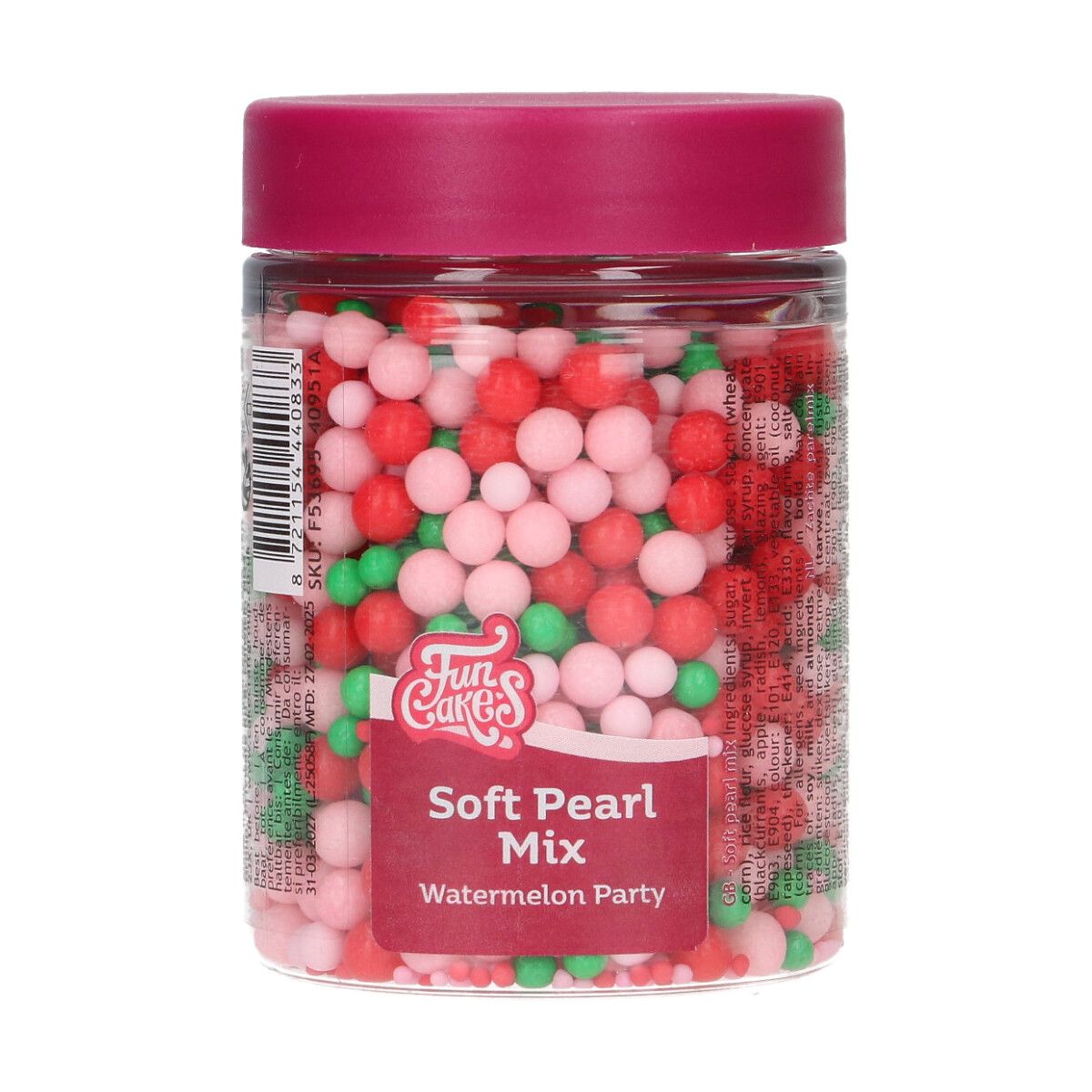 FunCakes Soft Pearls Mix Watermelon Party 80g - Afbeelding 2
