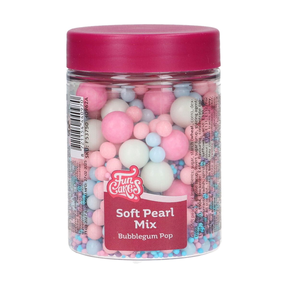 FunCakes Soft Pearls Mix Bubblegum Pop 80g - Afbeelding 1