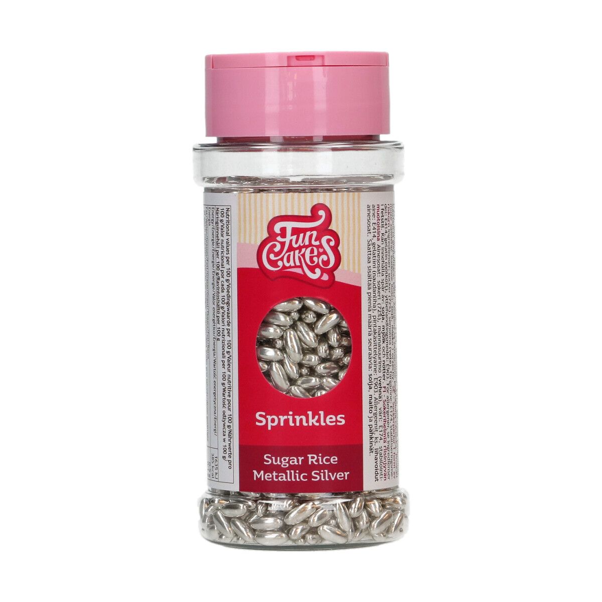 FunCakes Sugar Rice - Metallic Silver 80g - Afbeelding 1
