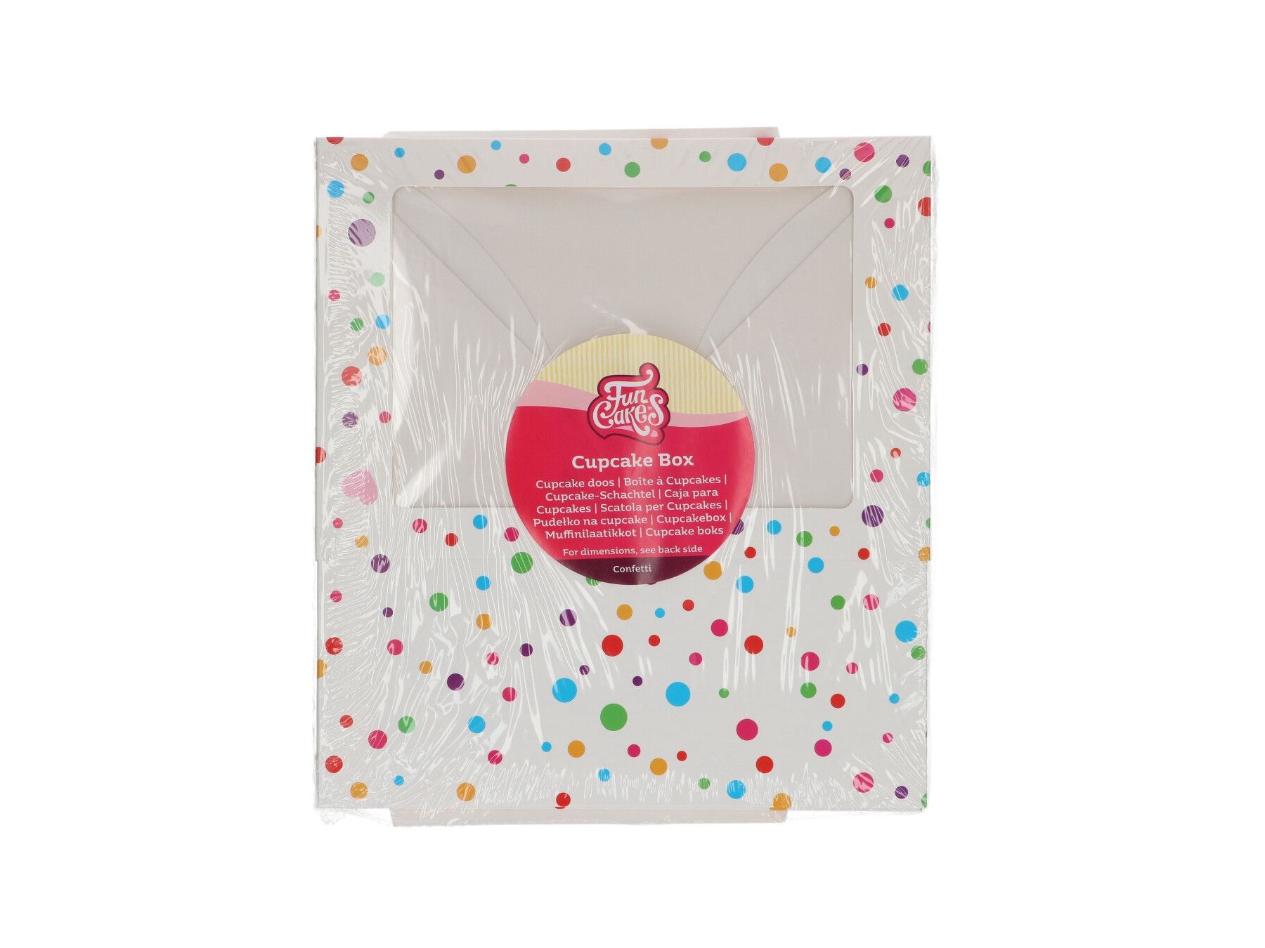 Cupcake Doosje 6x Groot – Confetti 3 stuks