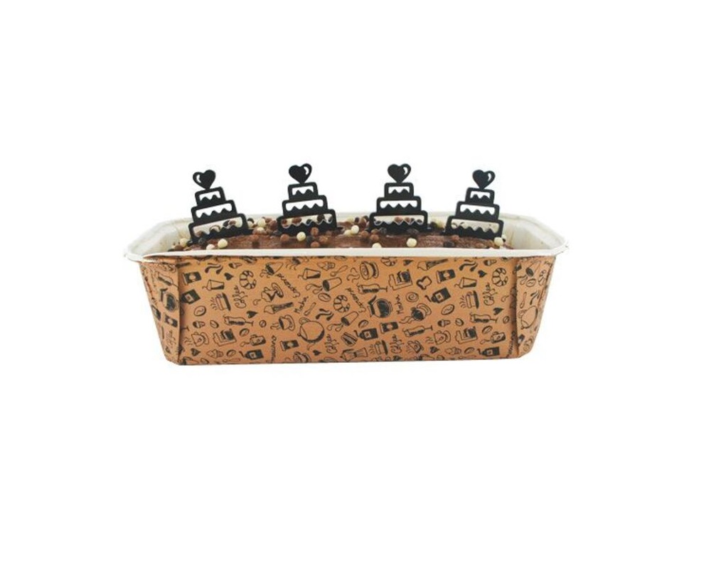 Wegwerp bakvorm Coffee Bruin per stuk 23x11x6cm**