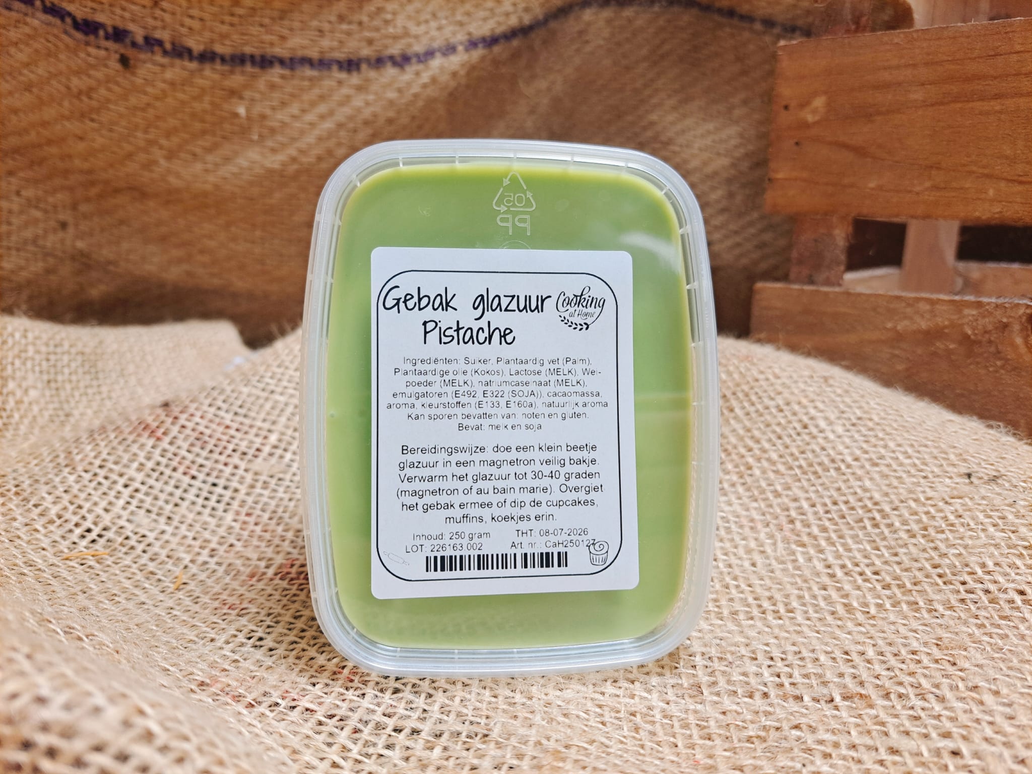Gebak glazuur Pistache - 250 gram
