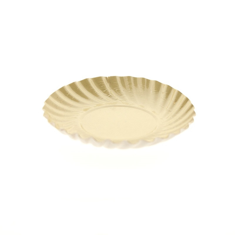 Gebaksschoteltje Rond Ribbel Ecru Ø8.8cm per stuk