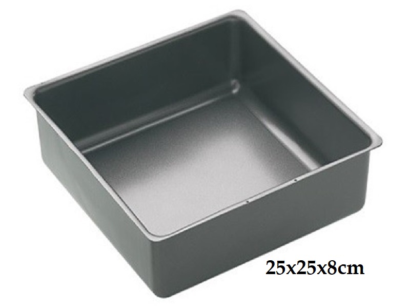 MasterClass Taartpan Vierkant losse bodem 25x25x8cm