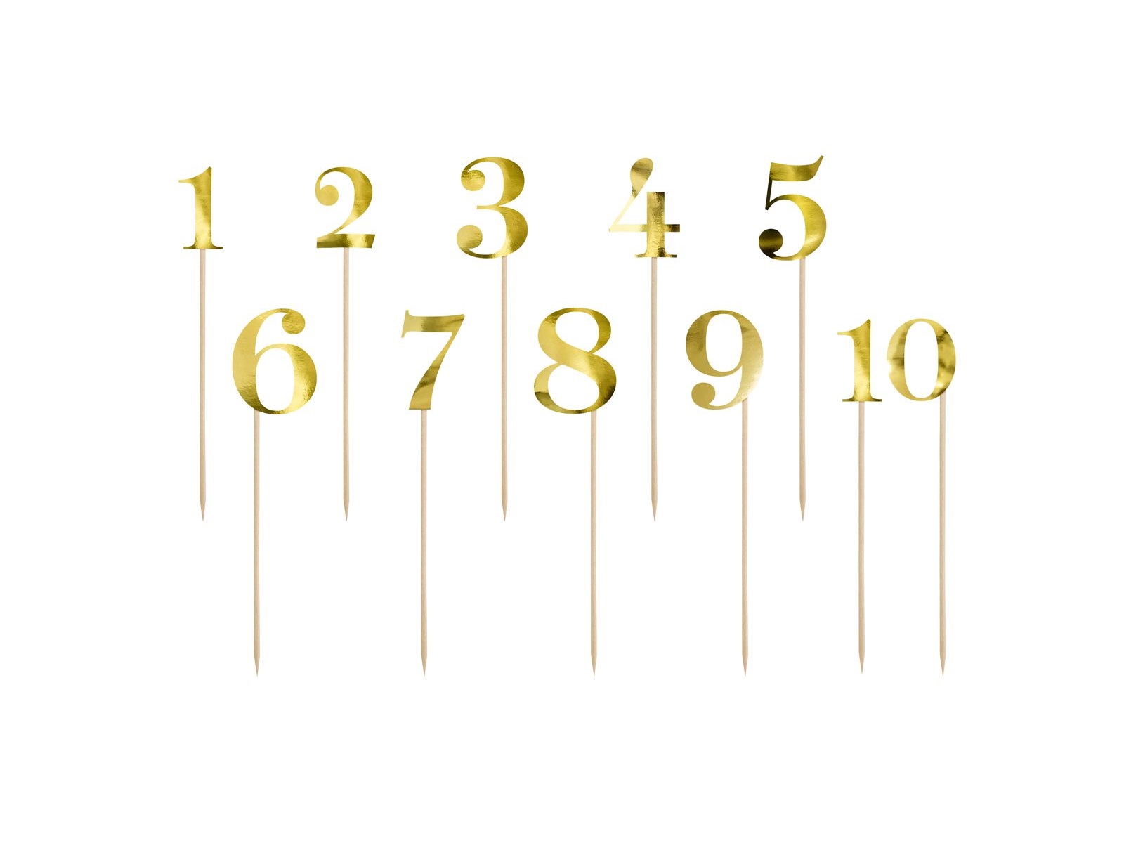 Taarttoppers Tafelnummers - Goud Set/11 - Afbeelding 2
