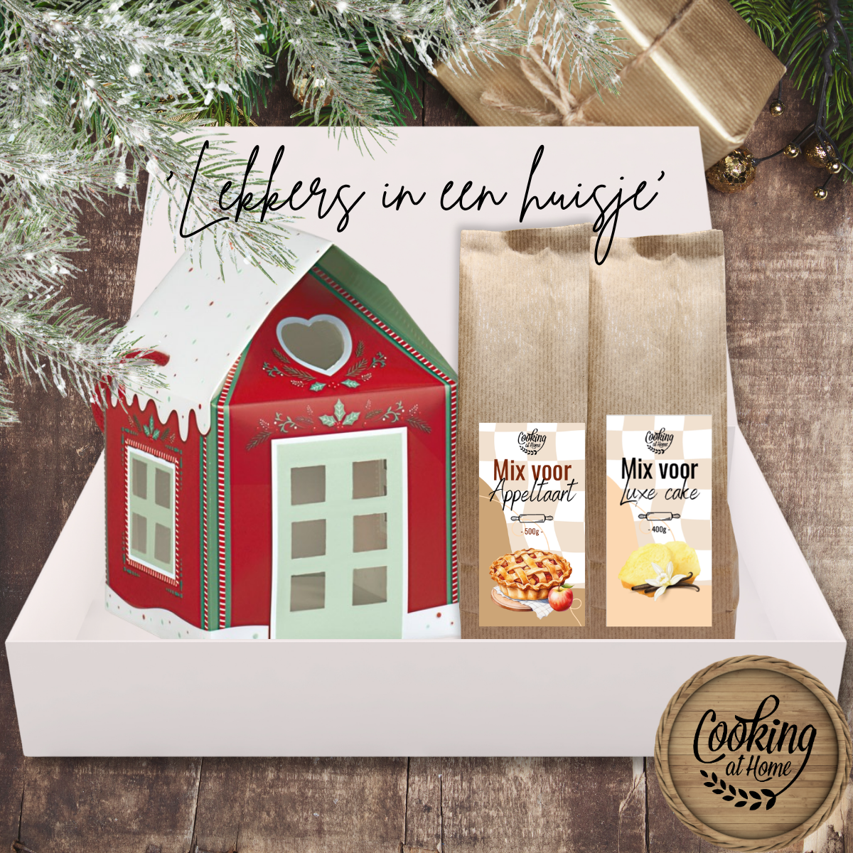 Kerstpakket 'Lekkers in een huisje'