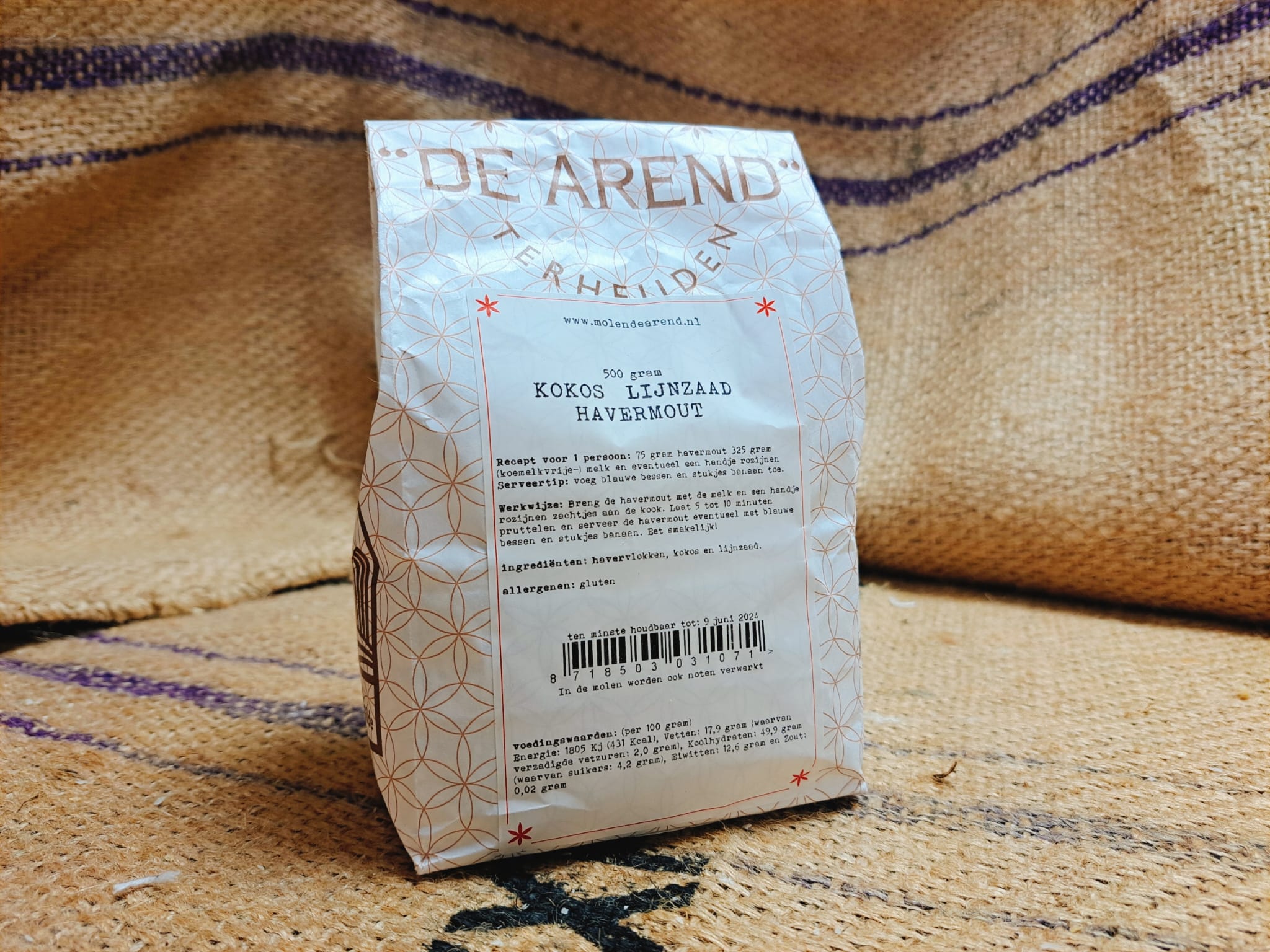 Kokos lijnzaad Havermout 500 gram