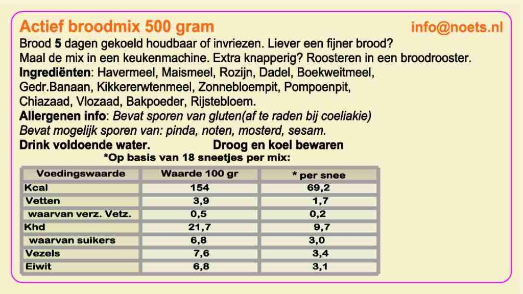 Noets Actief Brood Mix - Afbeelding 2