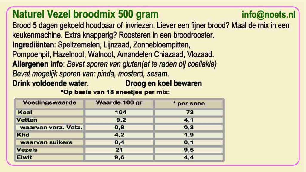 Noets Naturel Vezelbrood Mix - Afbeelding 2