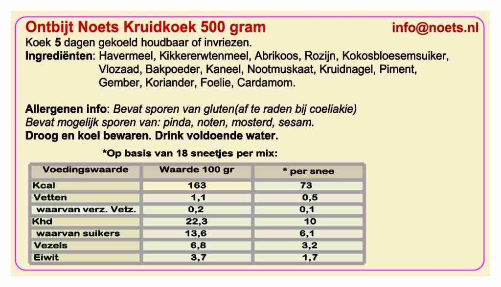 Noets Ontbijt Kruidkoek Mix - Afbeelding 1