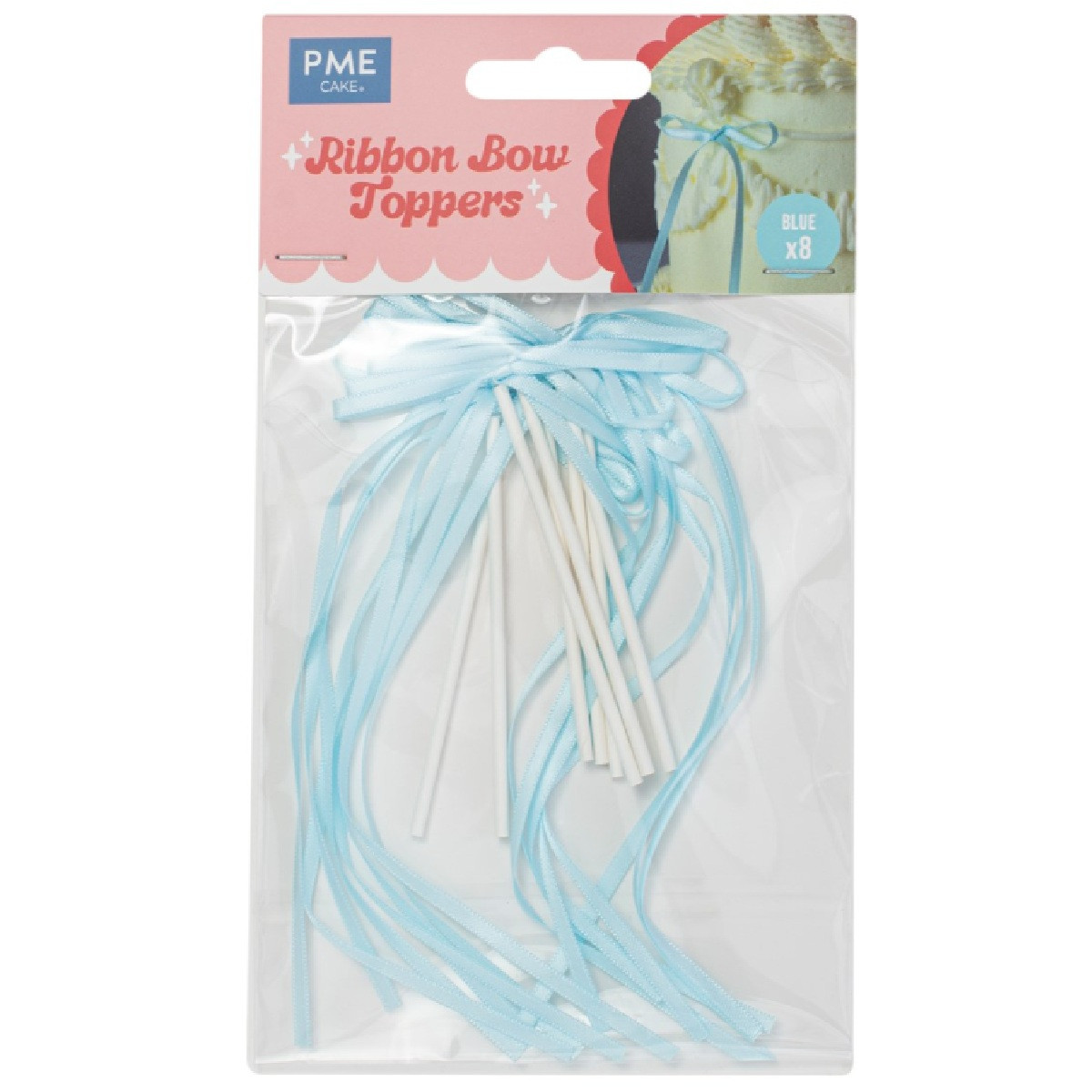 PME Taarttopper Lintstrik Blauw 8st.