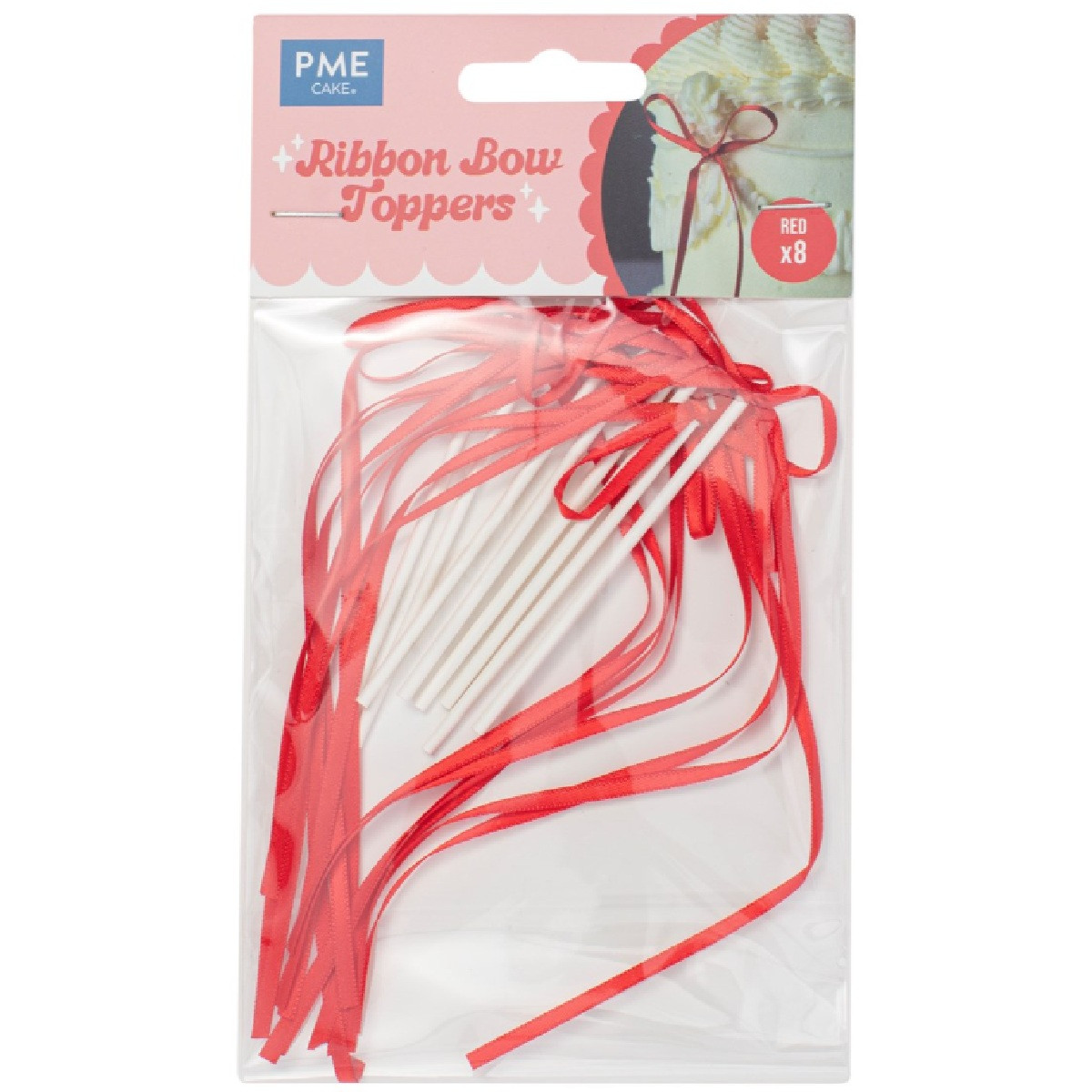 PME Taarttopper Lintstrik Rood 8st.