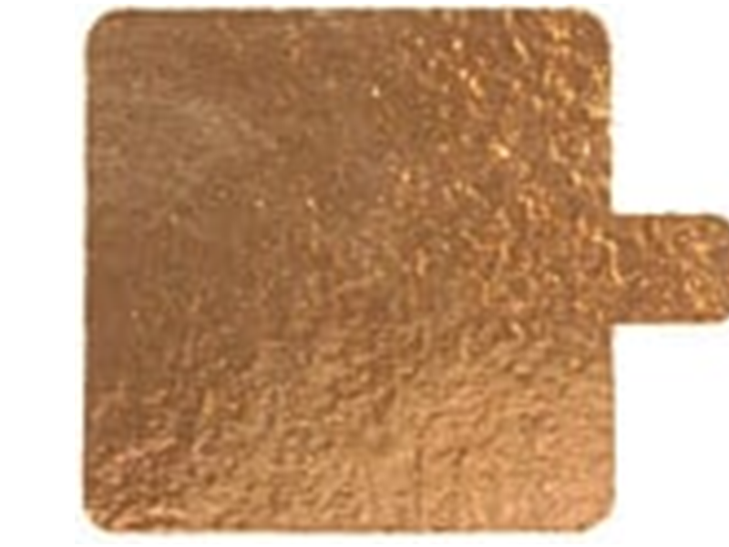 Taartkarton met lip Vierkant Goud/Zwart - 6 x 6 cm**