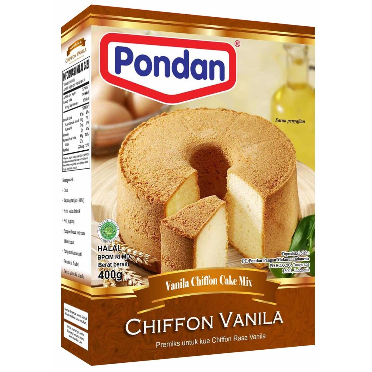 Pondan Chiffon Cake Vanilla 400g