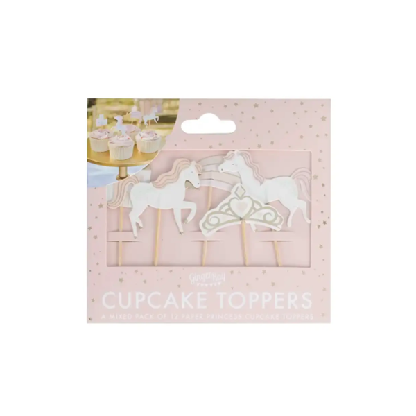 Cupcake toppers Princess 12 stuks - Afbeelding 1