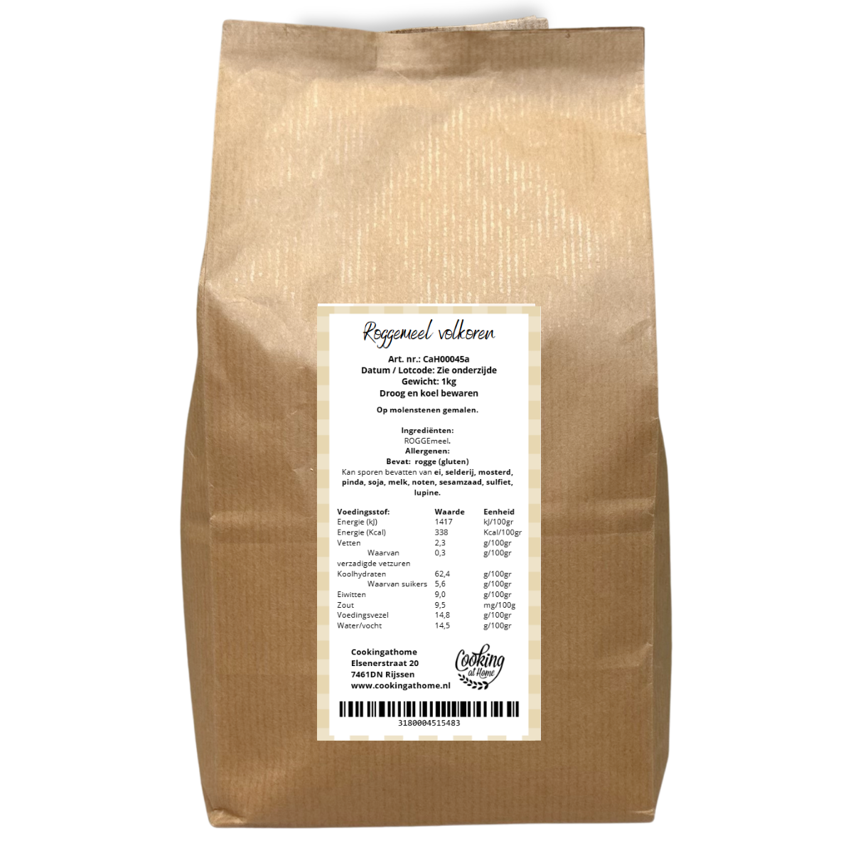 Roggemeel volkoren 1000 gram - Afbeelding 1
