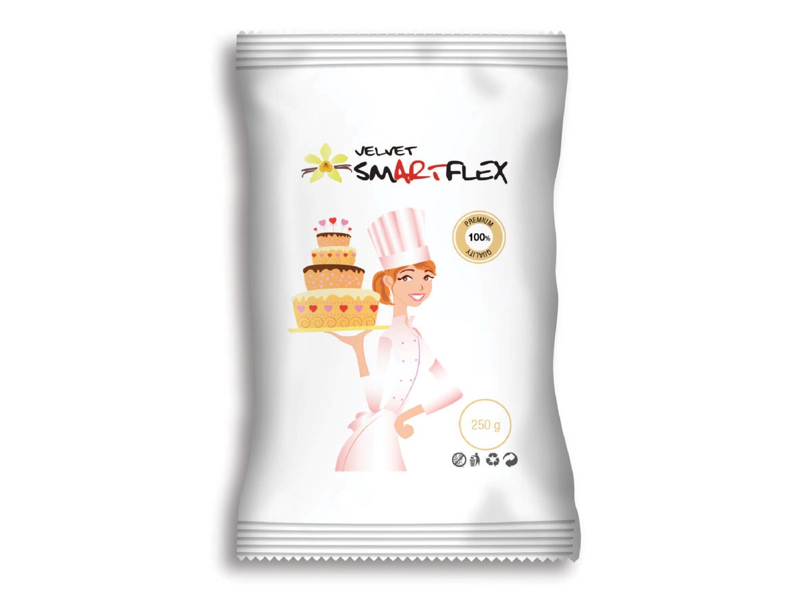 Rolfondant Wit Velvet 250 gram SmartFlex 