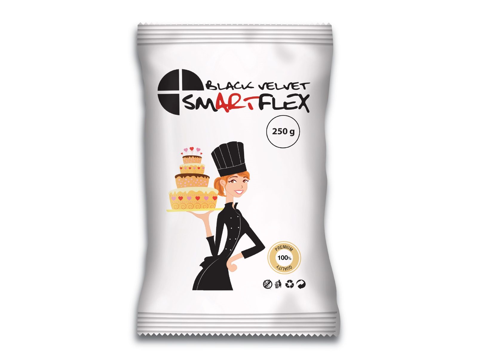 Rolfondant Zwart 250 gram SmartFlex **