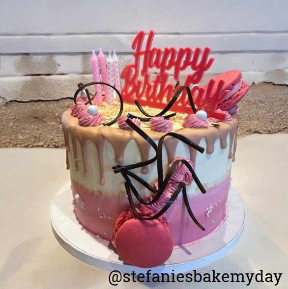 Culpitt Taarttopper Acryl Happy Birthday Roze 145x85mm - Afbeelding 2