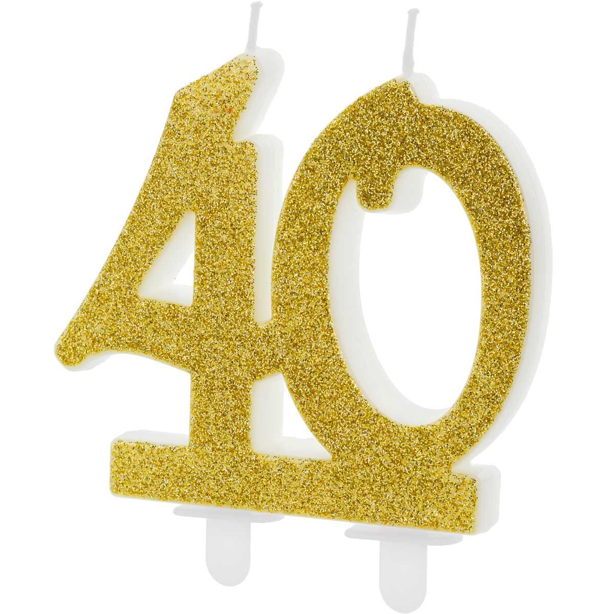 Taartkaars Cijfer 40 Goud**