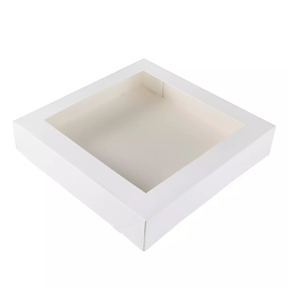 Taartdoos met venster 30x30x6cm - Wit - per stuk