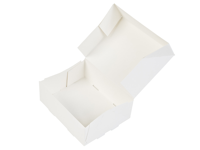 Taartdoos met klapdeksel 12x9,5x4,5cm - Wit - Afbeelding 1