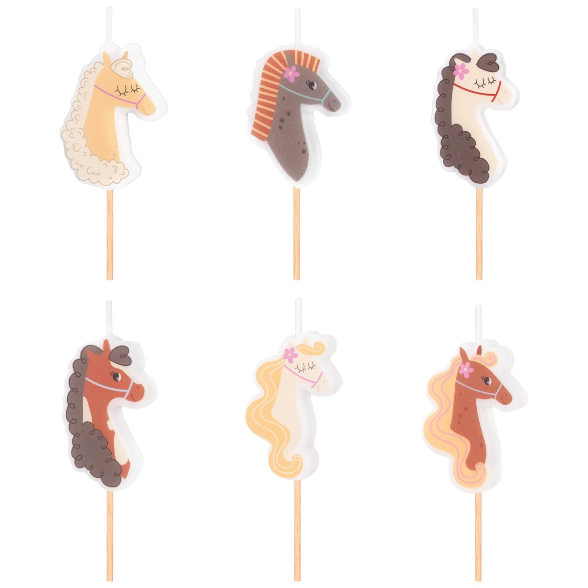 Taartkaarsjes Paarden Set/6