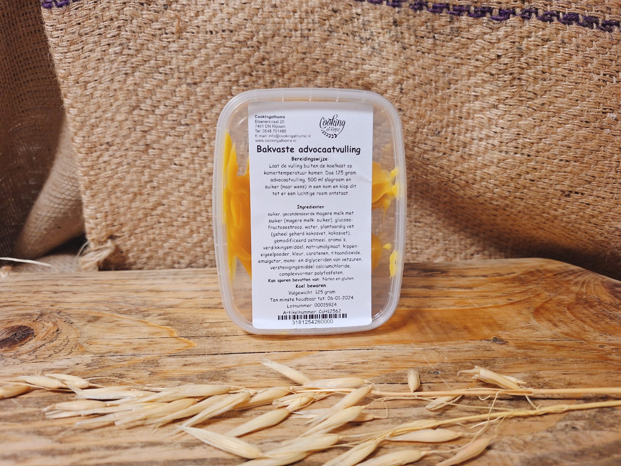 Bakvaste advocaat vulling 125 gram