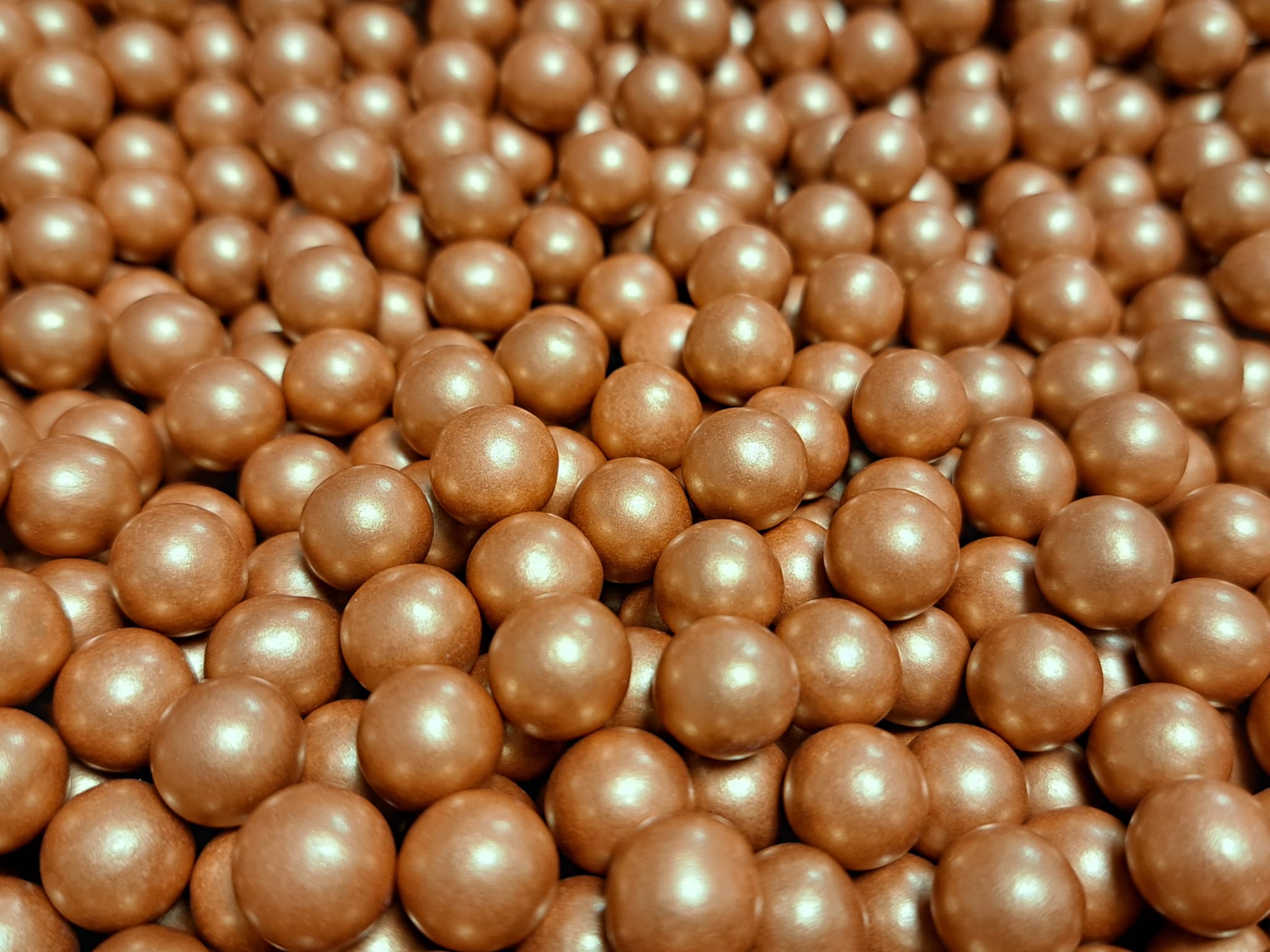 Chocolade ballen Metallic Koper (10mm) - 60 gram