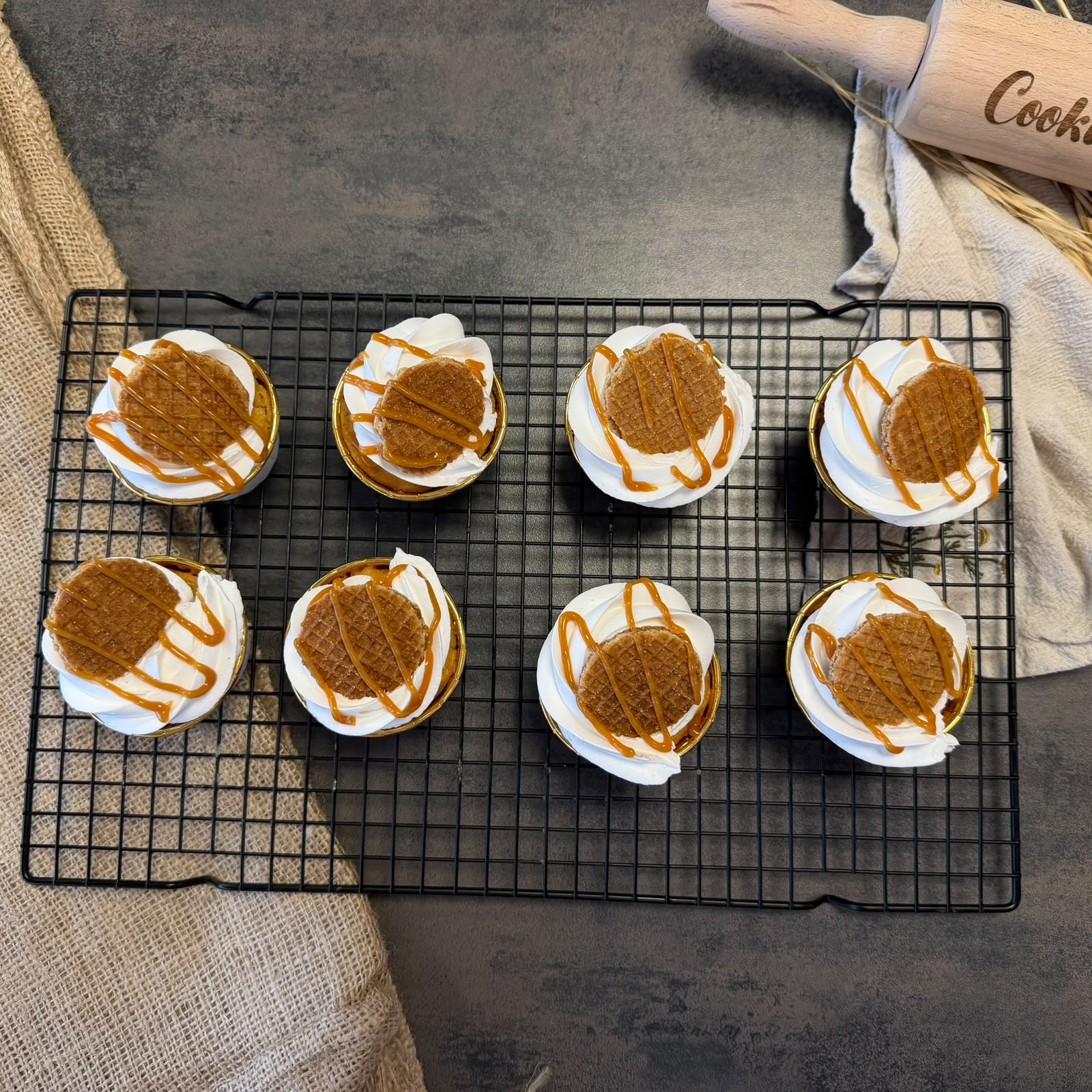 Bakpakket Stroopwafel cupcakes