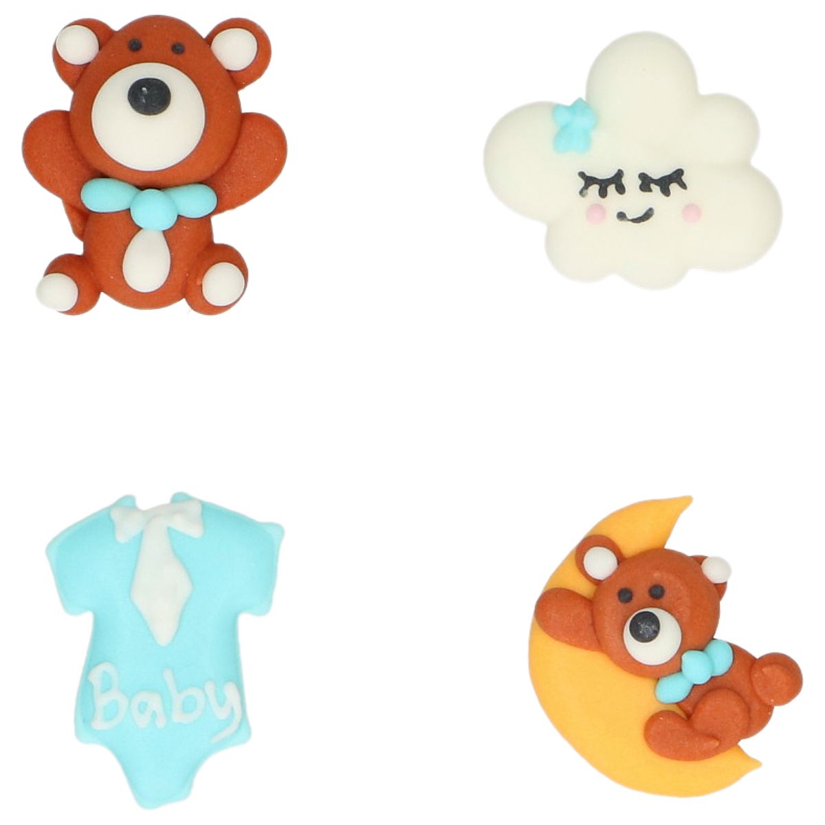 Wilton Suikerdecoraties Baby Blauw set/8 - Afbeelding 1