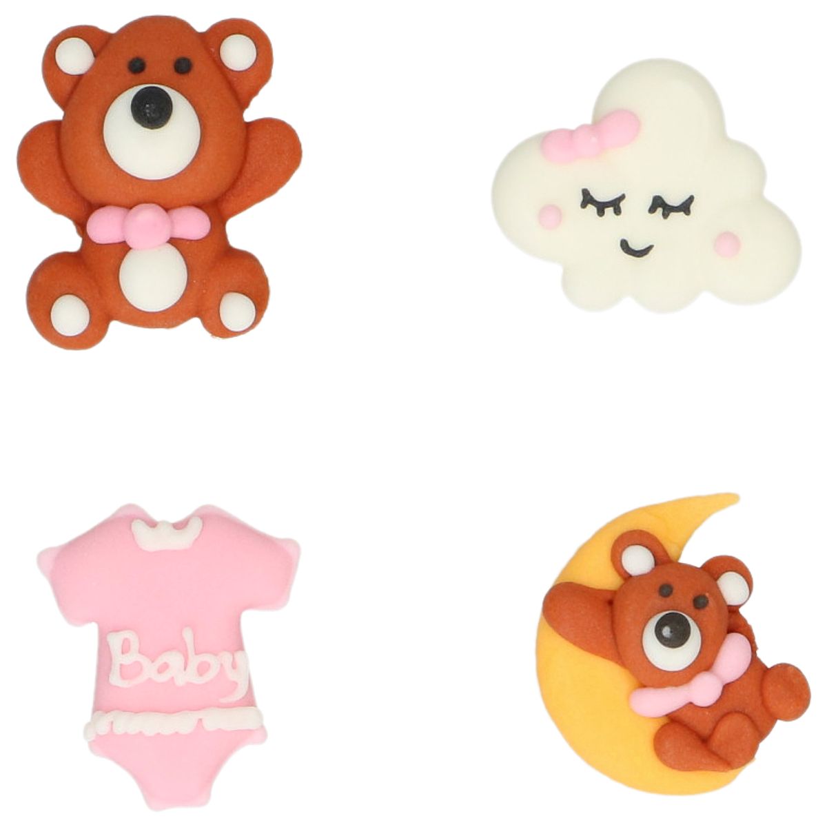 Wilton Suikerdecoraties Baby Roze set/8 - Afbeelding 1