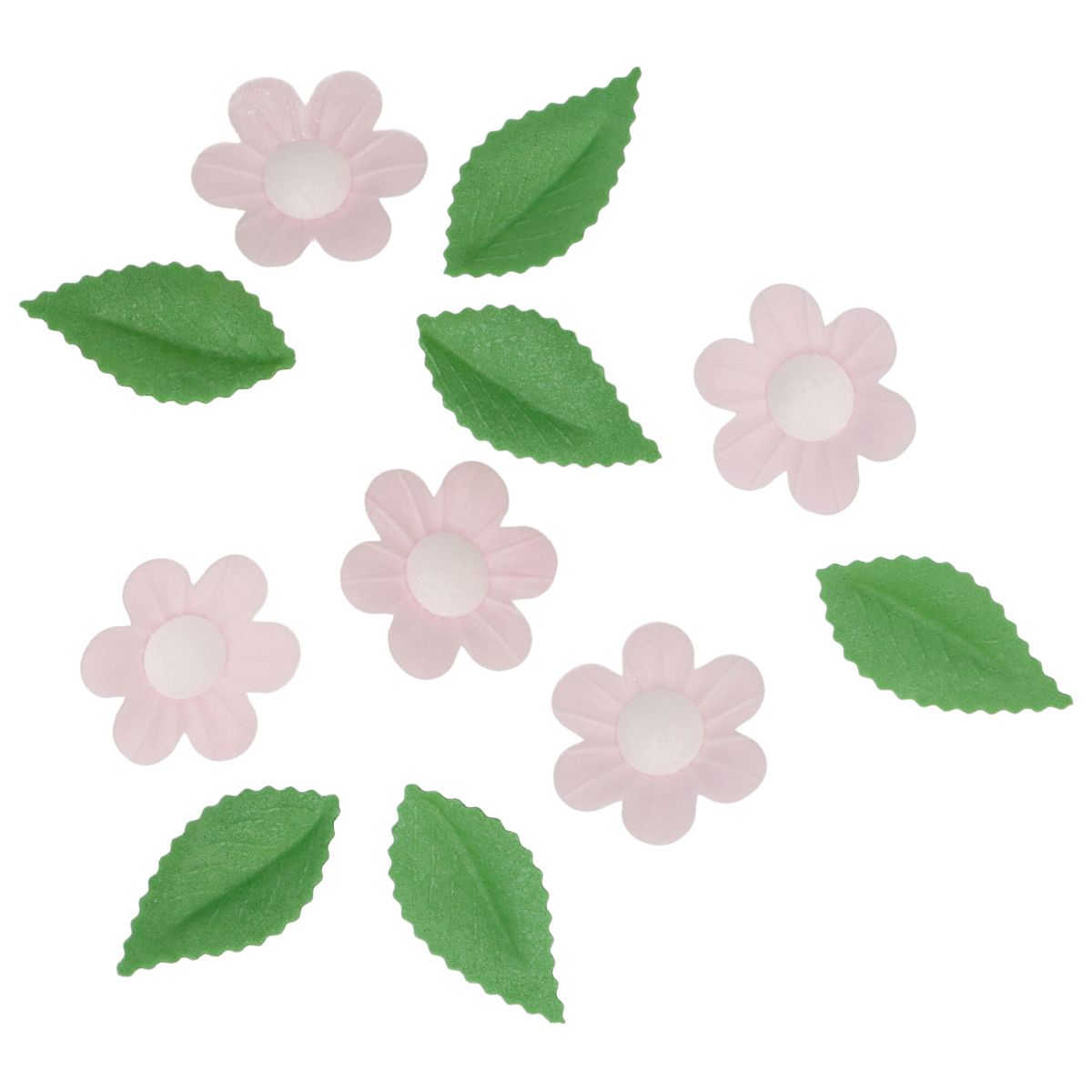 Wilton Eetbare Papieren Decoraties Bloemen & Bladeren Roze set/11 - Afbeelding 1